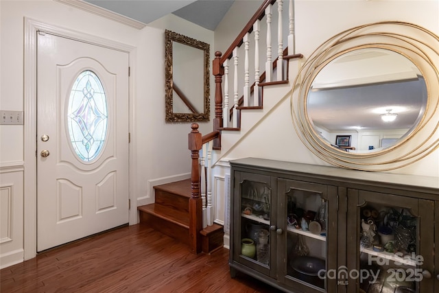 287 Anne St, Rutherfordton, NC 28139 - entrance foyer with wood finished floors and stairs