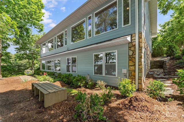 2218 Mallard Cove Dr, Nebo, NC 28761 - view of side of home featuring stone siding