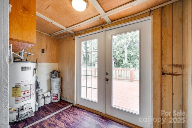 275 N Garrison Rd, Rock Hill, SC 29730 - doorway featuring gas water heater, french doors, and wood finished floors