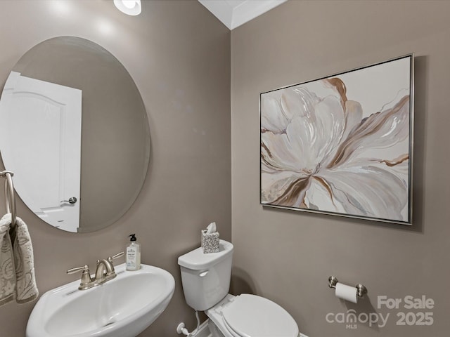 603 Southstone Dr, Matthews, NC 28104 - bathroom with a sink, toilet, and baseboards
