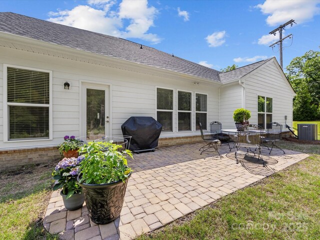 603 Southstone Dr, Matthews, NC 28104 - view of patio / terrace with grilling area and central air condition unit