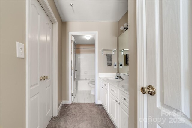 18631 Harborside Dr, Cornelius, NC 28031 - bathroom with toilet, double vanity, and  shower combination