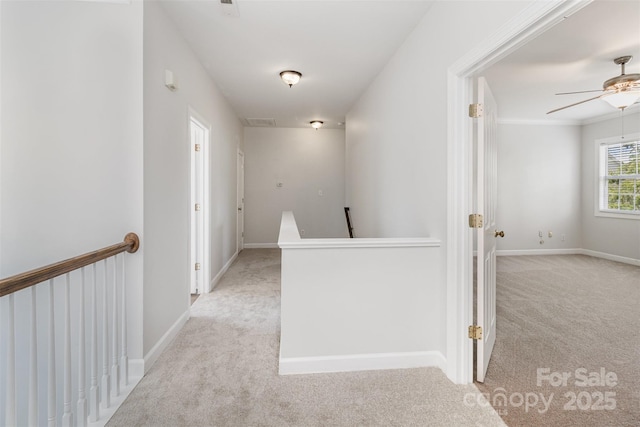 11526 Mcginns Trace Ct, Charlotte, NC 28277 - hall with an upstairs landing, light colored carpet, and baseboards