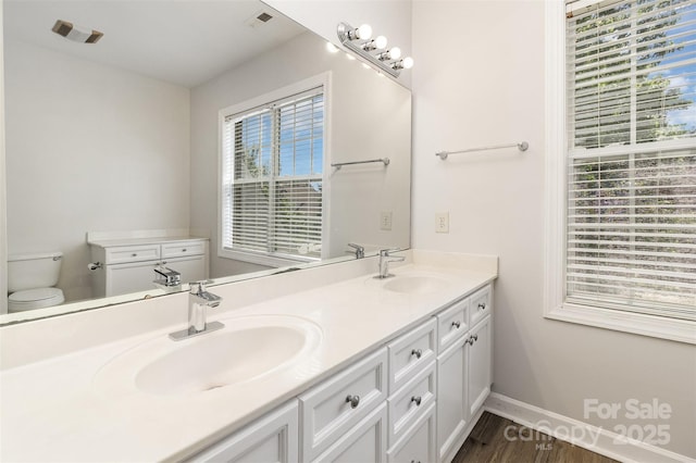 11526 Mcginns Trace Ct, Charlotte, NC 28277 - full bath featuring healthy amount of natural light, double vanity, toilet, and baseboards