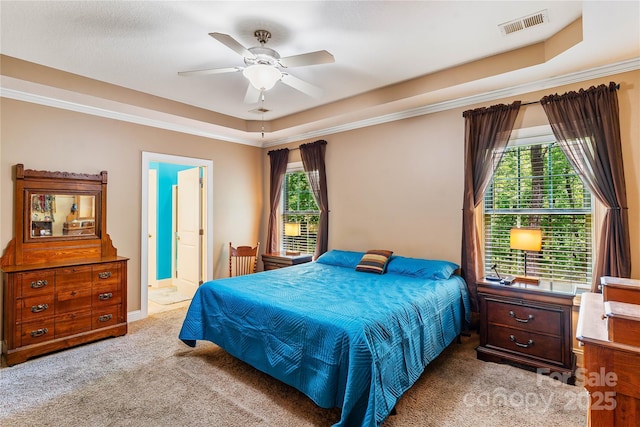 carpeted bedroom with a ceiling fan