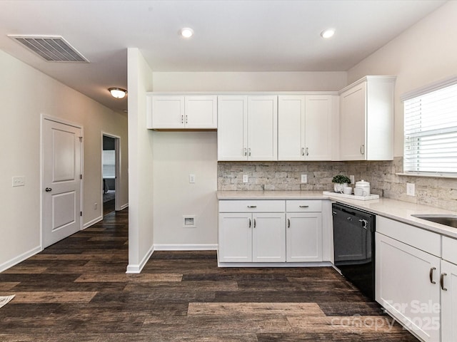 134 Kerri Dawn Ln Unit 117, Locust, NC 28097 - kitchen featuring dishwasher, white cabinetry, backsplash, light countertops, and recessed lighting