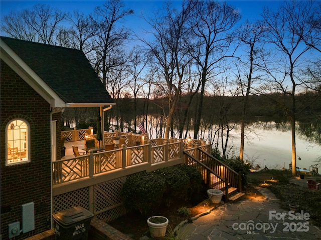 3115 Duck Point Dr, Monroe, NC 28110 - deck featuring a water view