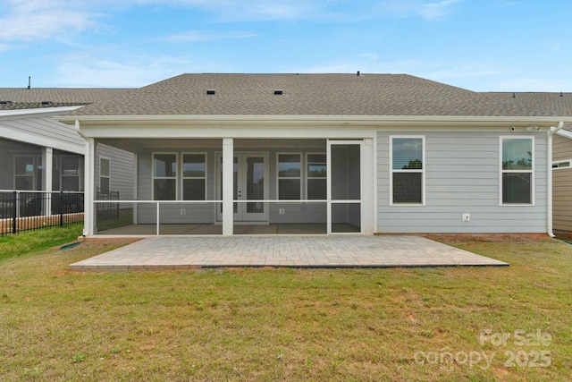 7332 Jolly Brook Dr, Charlotte, NC 28215 - back of house with a sunroom, a patio, and a yard