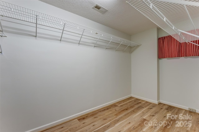 spacious closet with light wood-style flooring