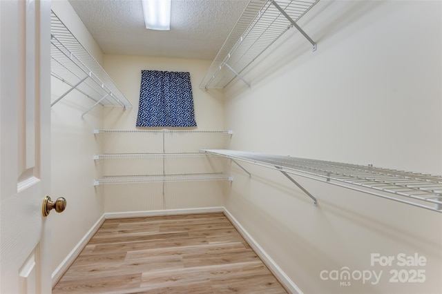 spacious closet with wood finished floors