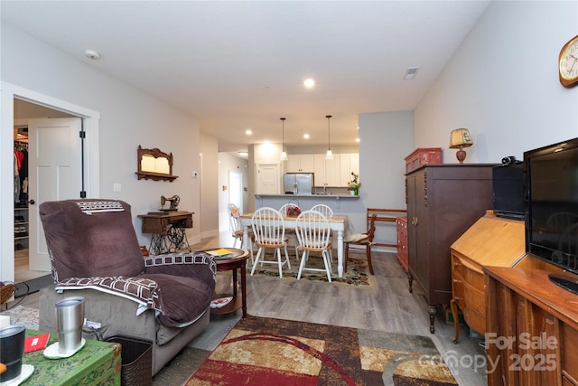 138 Foxden Dr Unit 102, Fletcher, NC 28732 - living room featuring wood finished floors and recessed lighting