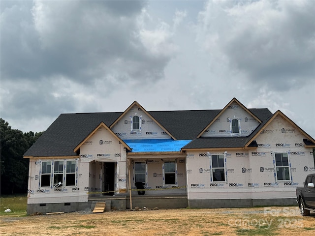 7517 Lancaster Hwy Unit 5, Waxhaw, NC 28173 - unfinished property with crawl space, covered porch, and roof with shingles