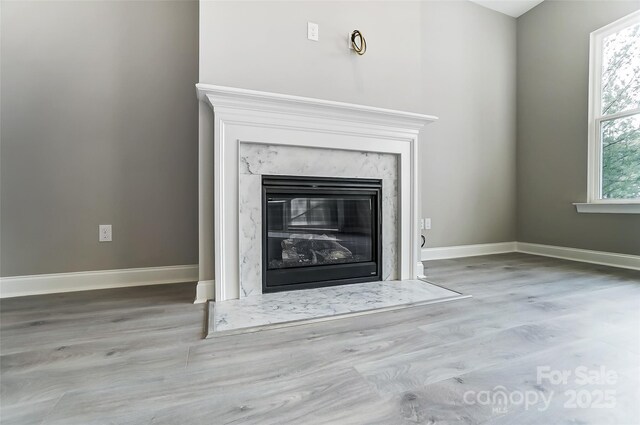 7517 Lancaster Hwy Unit 5, Waxhaw, NC 28173 - detailed view of wood finished floors, a premium fireplace, and baseboards