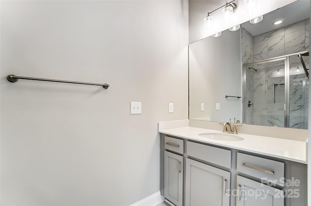 7517 Lancaster Hwy Unit 5, Waxhaw, NC 28173 - full bathroom featuring a marble finish shower and vanity