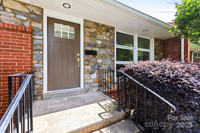 4226 Randolph Rd, Charlotte, NC 28211 - property entrance with stone siding