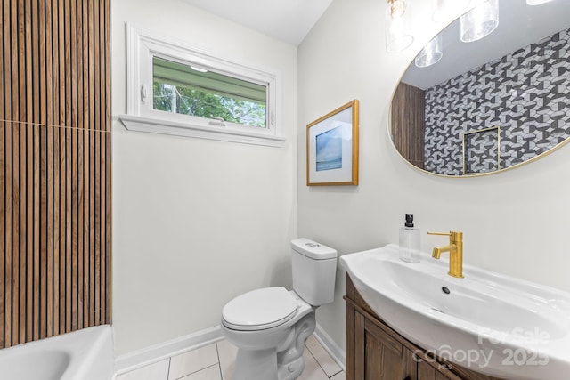 4226 Randolph Rd, Charlotte, NC 28211 - full bathroom with toilet, baseboards, tile patterned floors, and vanity