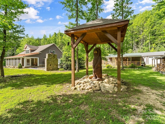 4290 Black Bear Trl, Morganton, NC 28655 - view of grassy yard with a sunroom and a gazebo