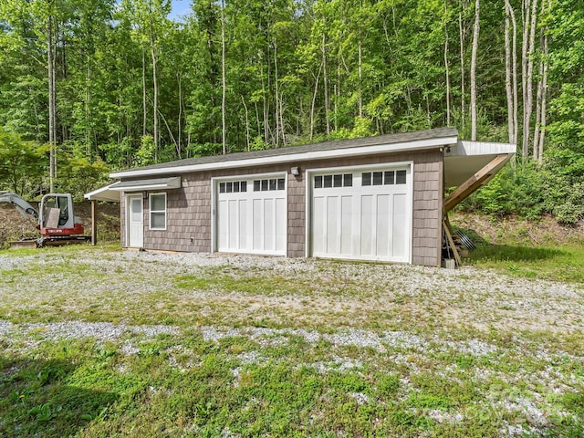 4290 Black Bear Trl, Morganton, NC 28655 - detached garage with a forest view