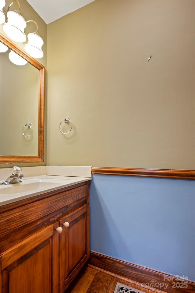 312 Briarwood Dr, Rutherfordton, NC 28139 - bathroom with vanity and wood finished floors