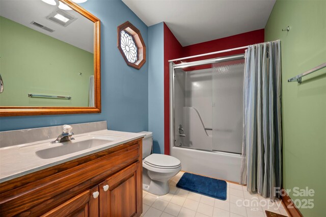 312 Briarwood Dr, Rutherfordton, NC 28139 - full bathroom featuring vanity, toilet, bath / shower combo with glass door, and tile patterned floors