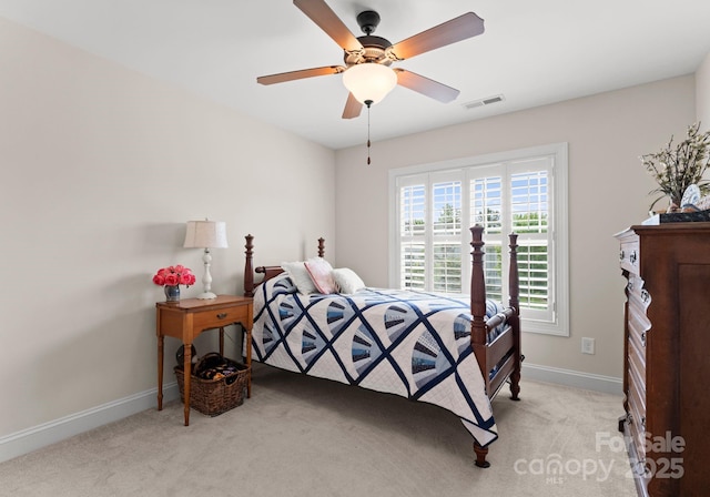 2606 Walker Rd, Matthews, NC 28105 - bedroom featuring light colored carpet, baseboards, and ceiling fan