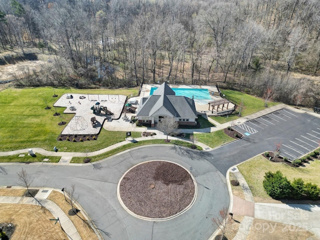 13222 Fiore Pl, Huntersville, NC 28078 - aerial view of property and surrounding area with a pool area