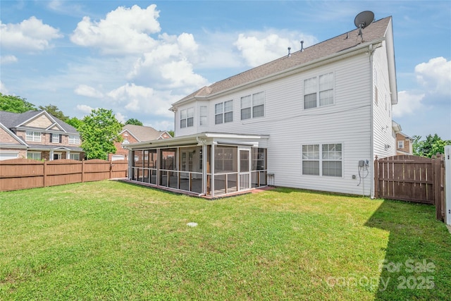 14104 Kendrick Cross Rd, Charlotte, NC 28273 - rear view of property with a sunroom