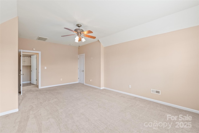 14104 Kendrick Cross Rd, Charlotte, NC 28273 - empty room featuring ceiling fan, light colored carpet, and baseboards