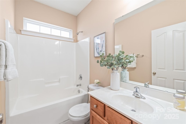 14104 Kendrick Cross Rd, Charlotte, NC 28273 - bathroom featuring vanity, toilet, and shower / tub combination