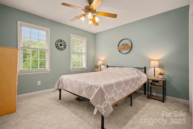 144 Chickasaw Dr, Shelby, NC 28152 - carpeted bedroom featuring baseboards and ceiling fan