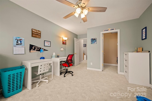 144 Chickasaw Dr, Shelby, NC 28152 - office featuring carpet flooring, a ceiling fan, and baseboards