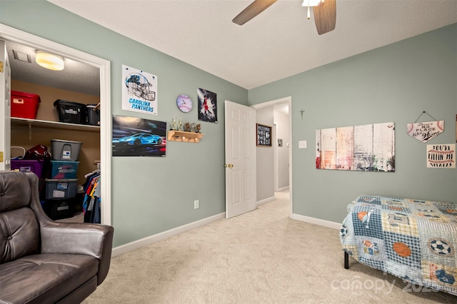 144 Chickasaw Dr, Shelby, NC 28152 - carpeted bedroom with baseboards and ceiling fan