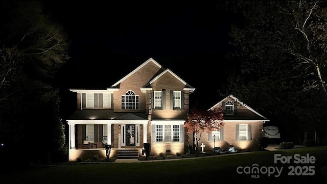 144 Chickasaw Dr, Shelby, NC 28152 - view of front of home with a yard and covered porch