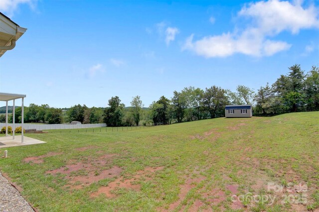 154 Stable Brook Ln, Taylorsville, NC 28681 - view of yard with an outbuilding and a patio area