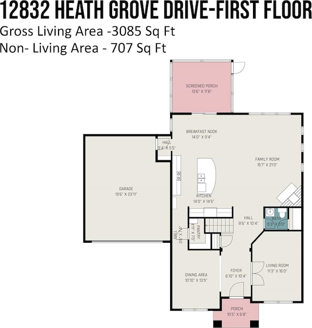 12832 Heath Grove Dr, Huntersville, NC 28078 - view of property floor plan