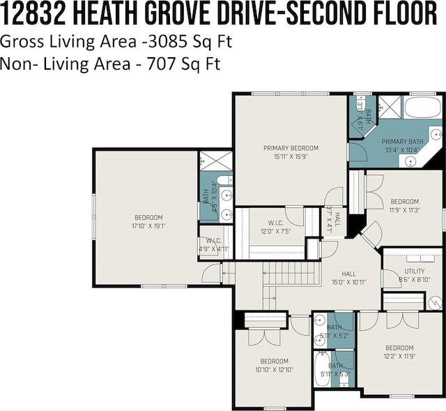 12832 Heath Grove Dr, Huntersville, NC 28078 - view of floor plan / room layout