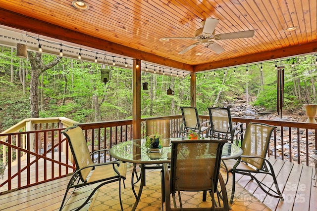 751 Millers Pond Ln, Boone, NC 28607 - deck featuring outdoor dining space and ceiling fan