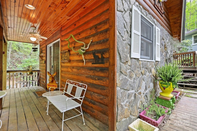 751 Millers Pond Ln, Boone, NC 28607 - wooden terrace with ceiling fan