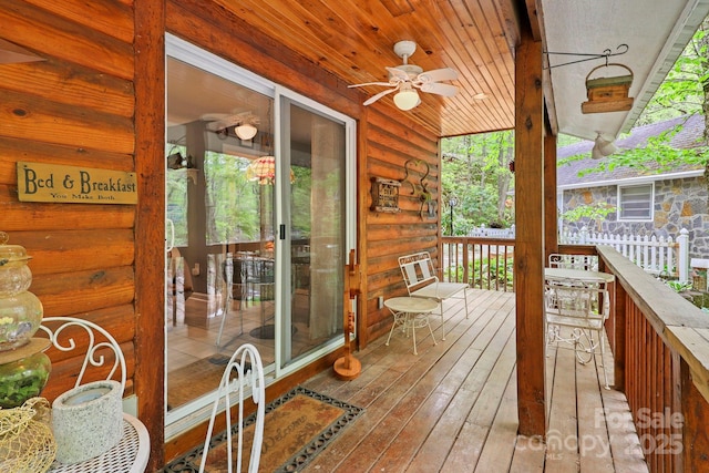 751 Millers Pond Ln, Boone, NC 28607 - wooden terrace with ceiling fan