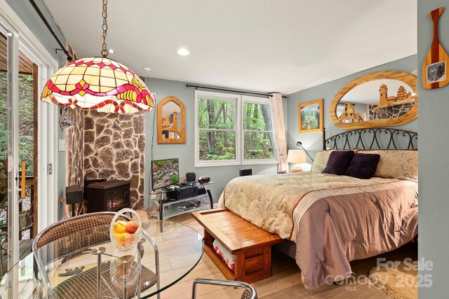751 Millers Pond Ln, Boone, NC 28607 - bedroom with wood finished floors, recessed lighting, and access to outside