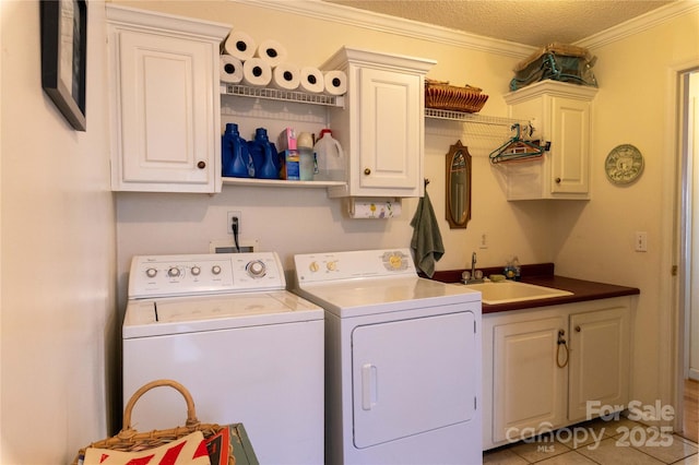 120 Powderhorn Dr, Burnsville, NC 28714 - laundry area with independent washer and dryer, cabinet space, and ornamental molding