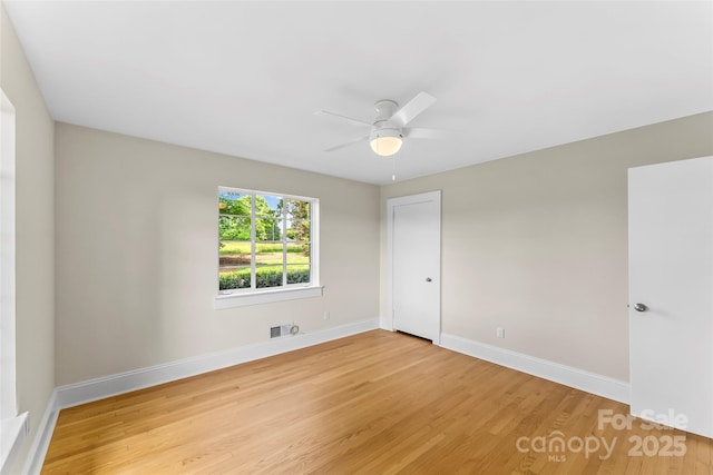90 Pinewood Rd, Granite Falls, NC 28630 - empty room featuring light wood-type flooring, baseboards, and ceiling fan