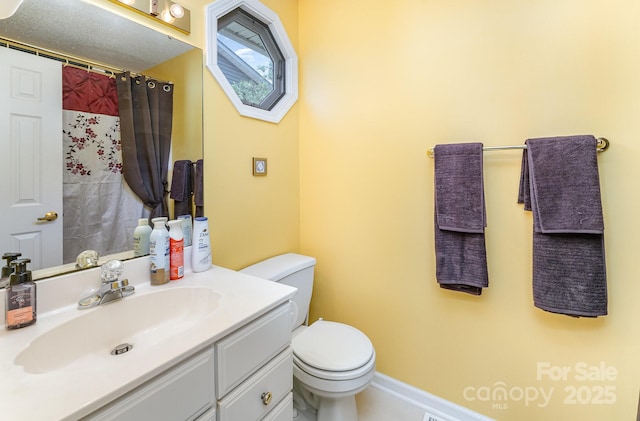 1076 Braxton Dr, Concord, NC 28025 - full bathroom with vanity and a shower with shower curtain
