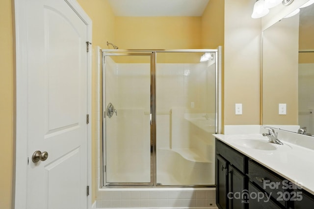 11209 Lazio Ln Unit 1, Charlotte, NC 28277 - bathroom featuring a stall shower and vanity
