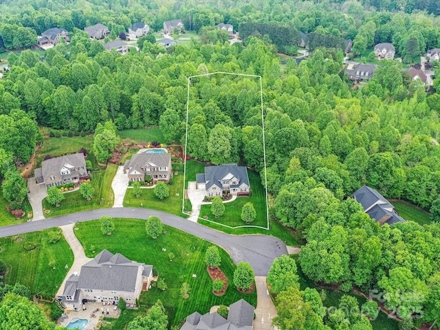 129 Overlook Ridge Ln, Davidson, NC 28036 - aerial view of residential area featuring property boundaries highlighted