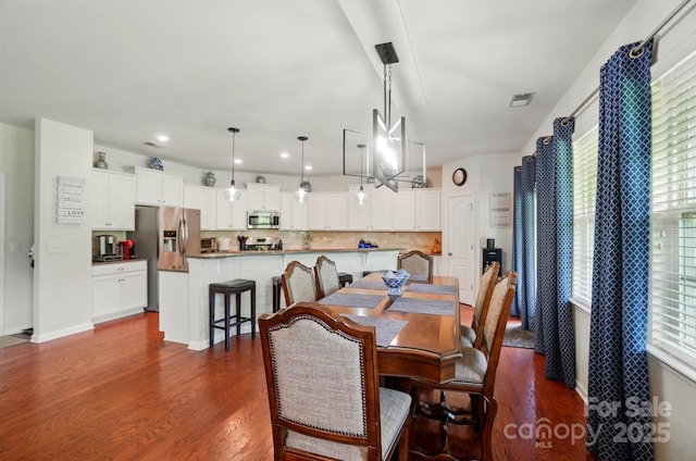 14316 Baytown Ct, Huntersville, NC 28078 - dining room with dark wood-style flooring and recessed lighting