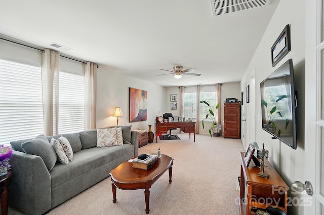 14316 Baytown Ct, Huntersville, NC 28078 - living room featuring carpet floors and ceiling fan