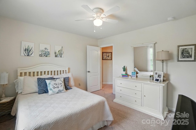 14316 Baytown Ct, Huntersville, NC 28078 - bedroom with light carpet, ceiling fan, and baseboards