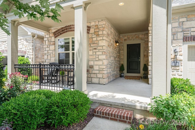 5214 Polo Gate Blvd, Charlotte, NC 28216 - entrance to property featuring a porch and stone siding