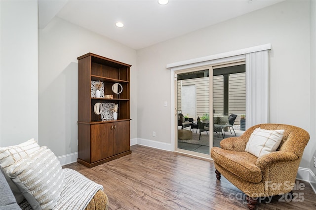 5214 Polo Gate Blvd, Charlotte, NC 28216 - living area with wood finished floors, baseboards, and recessed lighting